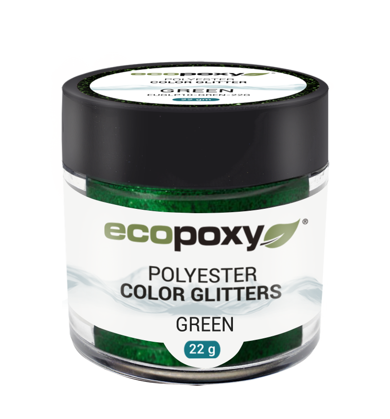 Polyester Kleur Glitters, Groen (22gr.)